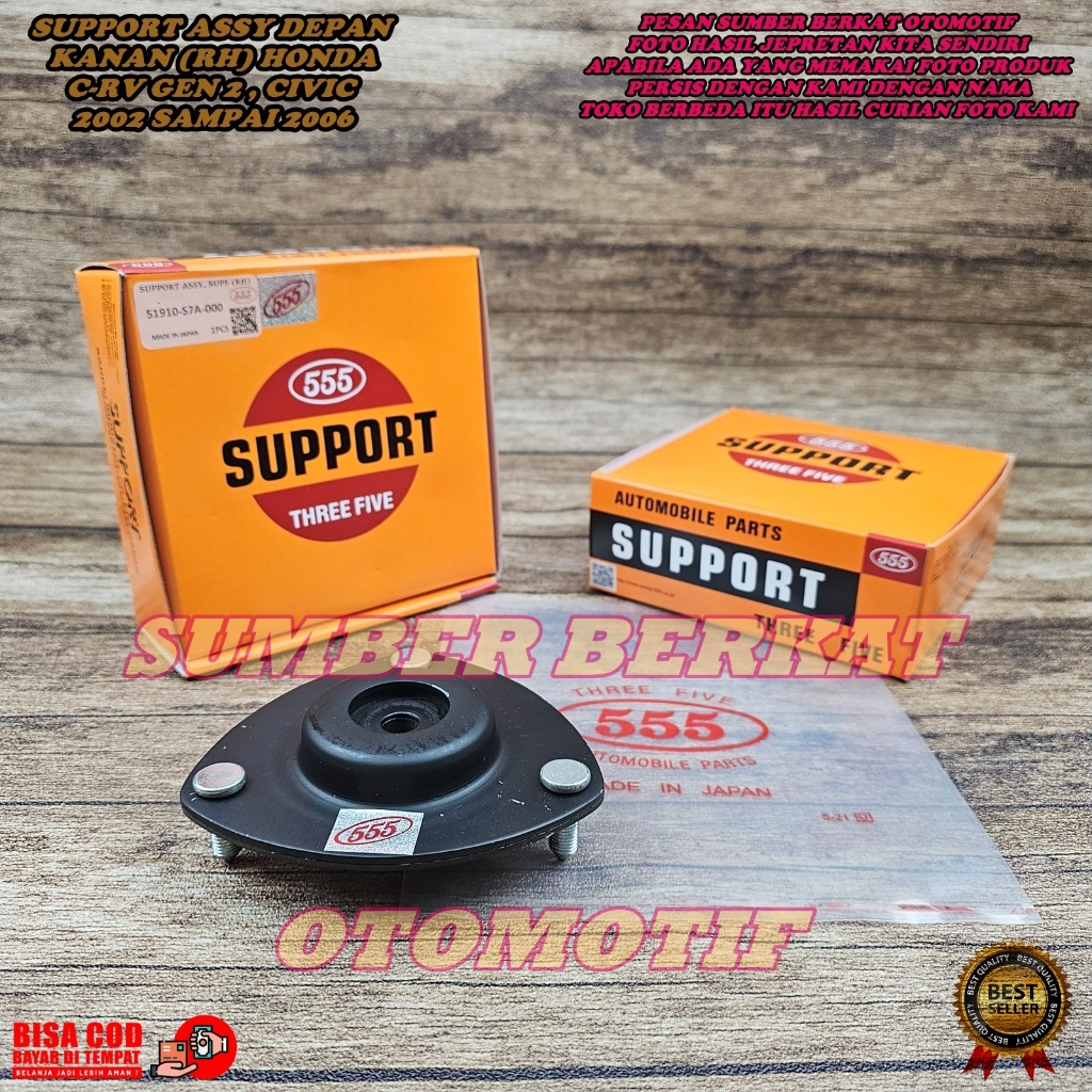 KARET SUPORT SOK DEPAN KANAN HONDA CRV GEN 2 2002-2006 555
