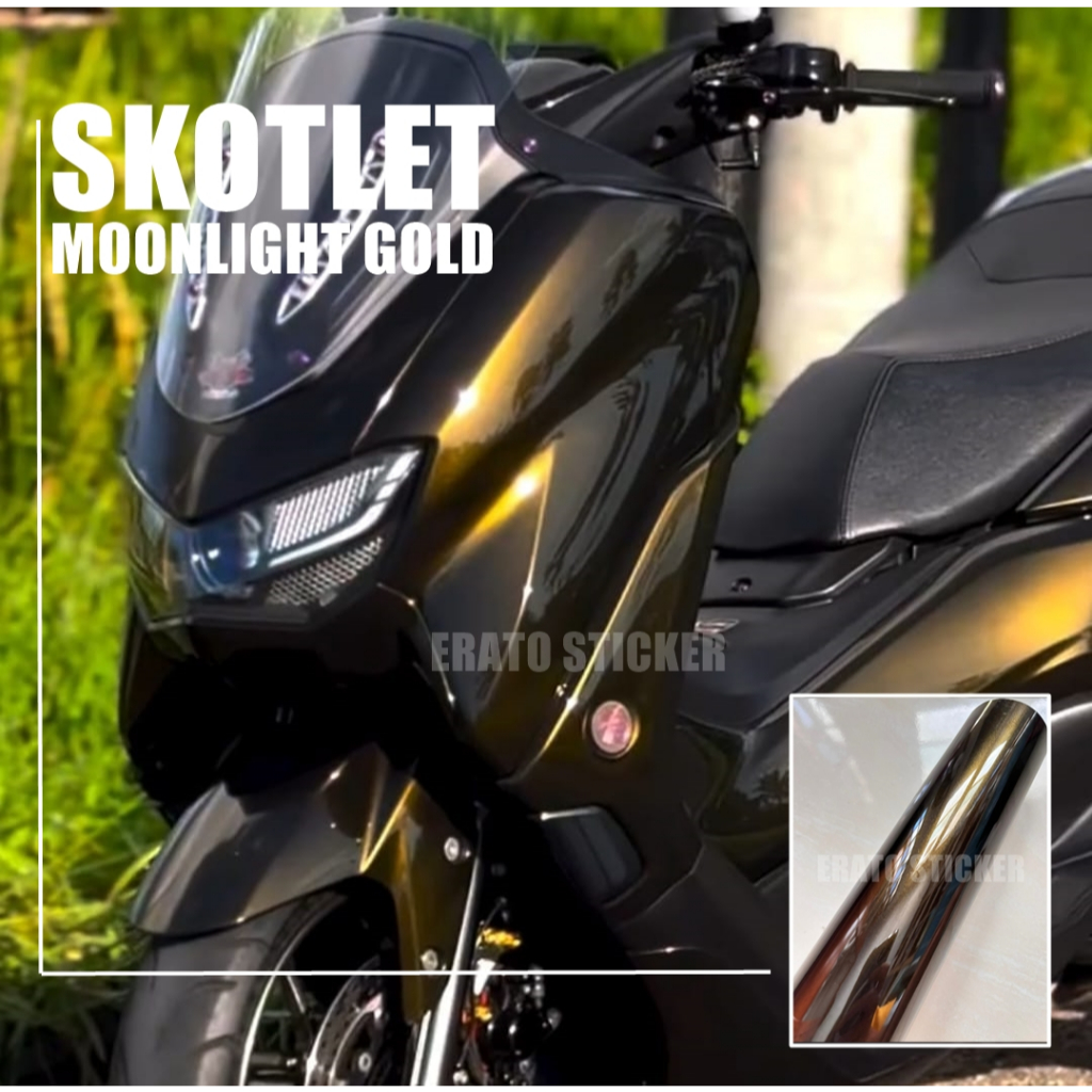 SKOTLET STIKER MOTOR MOONLIGHT GOLD SKOTLET HITAM LEMBAYUNG GOLD SKOTLET HITAM LEMBAYUNG MOONLLIGHT