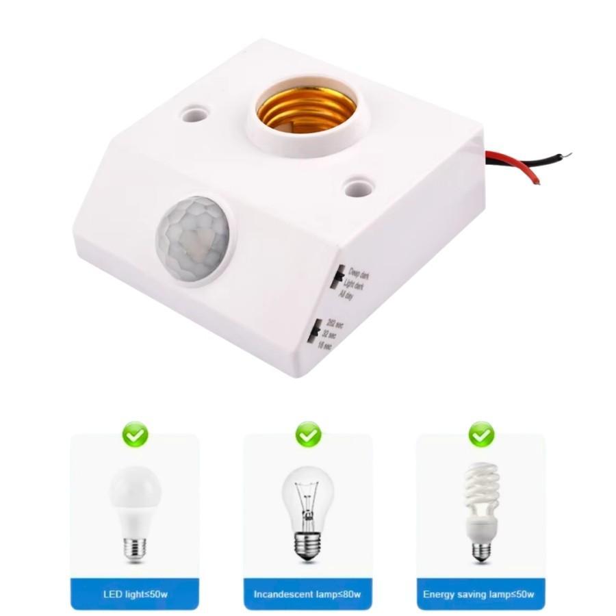 Saklar Lampu Otomatis, Fitting Lamp., Sensor Gerak Menyala Otomatis