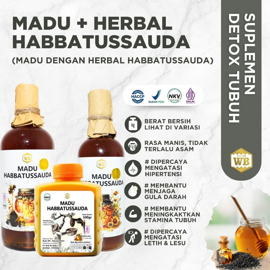 

[PROMO] Madu Herbal + Habbatussauda Wild Bee - Garansi 100 % Madu Asli