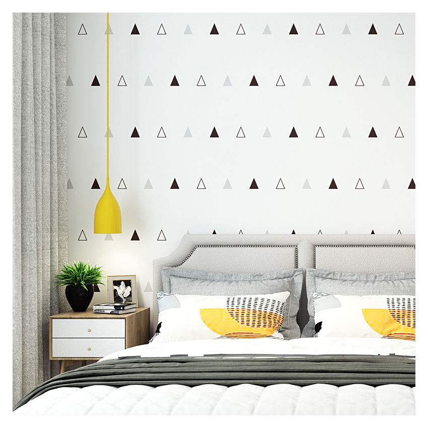 Wallpaper Hitam Segitiga Kecil 45cm x 10m // Wallpaper Dinding Kamar