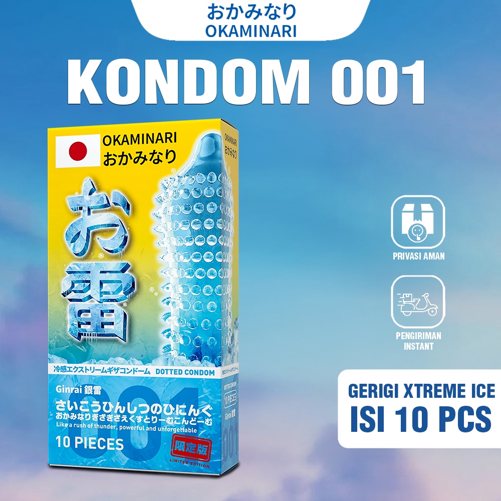 Kondom Okaminari Ginrai Gerigi Xtreme Ice - Isi 10 Pcs