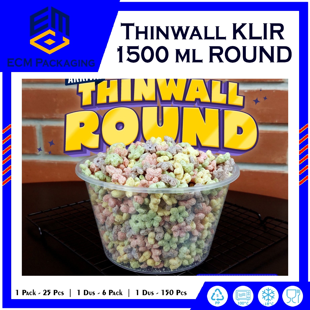 1PCS THINWALL KLIR 1500ML ROUND | 1 PCS THINWALL KLIR 1500R | THINWALL EMBER | THINWALL MANGKOK BESA