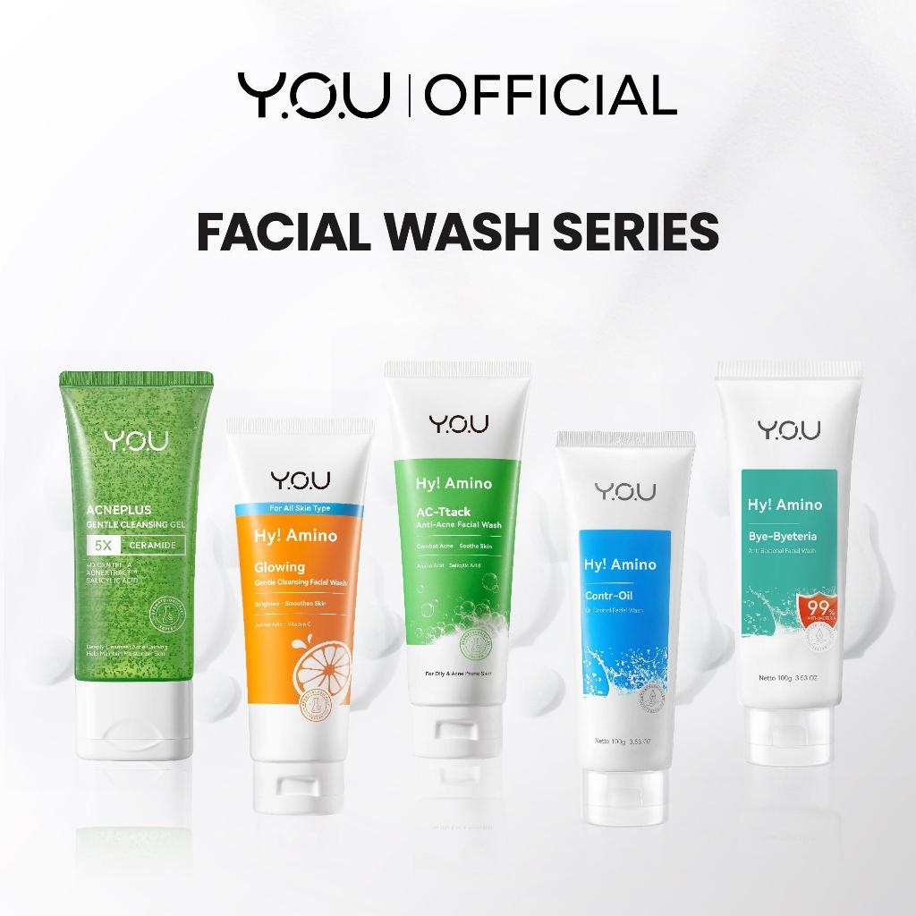 YOU Hy Amino Facial Wash 100g Anti Acne, Hydrating, Brightening, Oil Control Sabun Cuci Muka