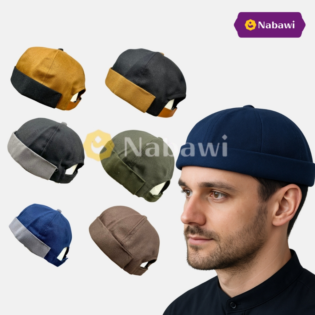 Peci Miki Hat Mikihat Brimless Cap Kopiah Beanie Tali Kulit