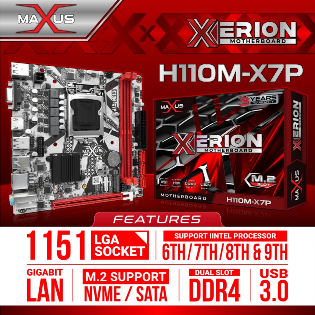 Motherboard MAXUS H110 Socket LGA 1151 DDR4 Mainboard H110 INTEL