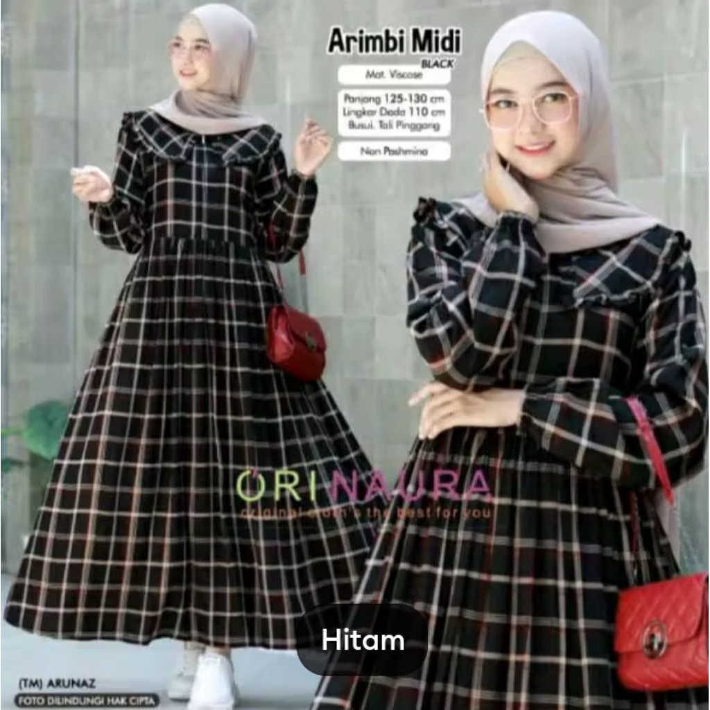 teta MIDI dres kotak kotak dres wanita dres jumbo