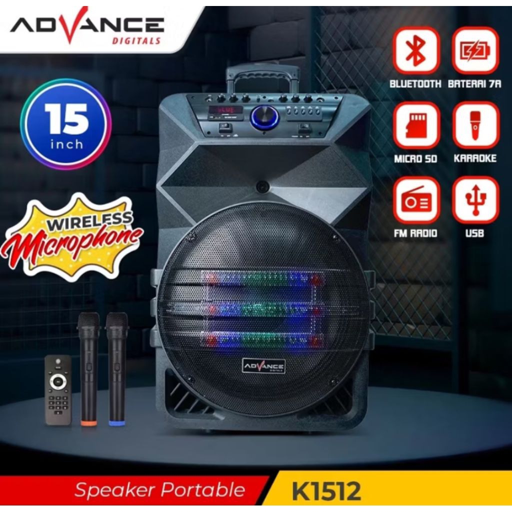 SPEAKER PORTABEL ADVANCE 15 INCH K1512