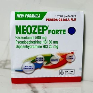 NEW FORMULA Neozep Forte 1 Box Isi 4 Tablet