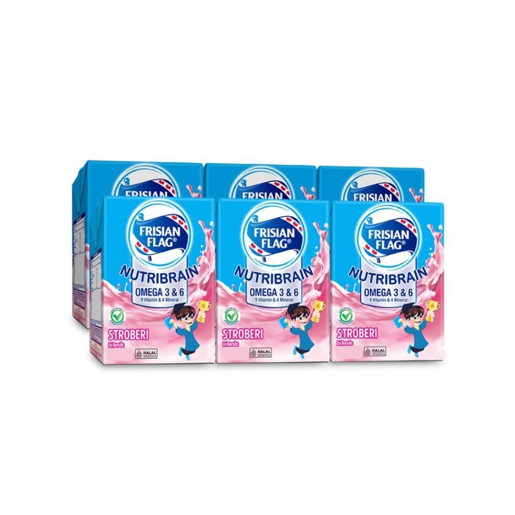 

Frisian Flag Nutribrain Susu UHT Cair Stroberi Kotak 6 x 110 ml