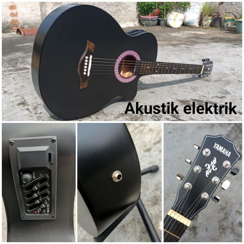 Gitar pemula elektrik akustik yamaha custom murah berkualitas