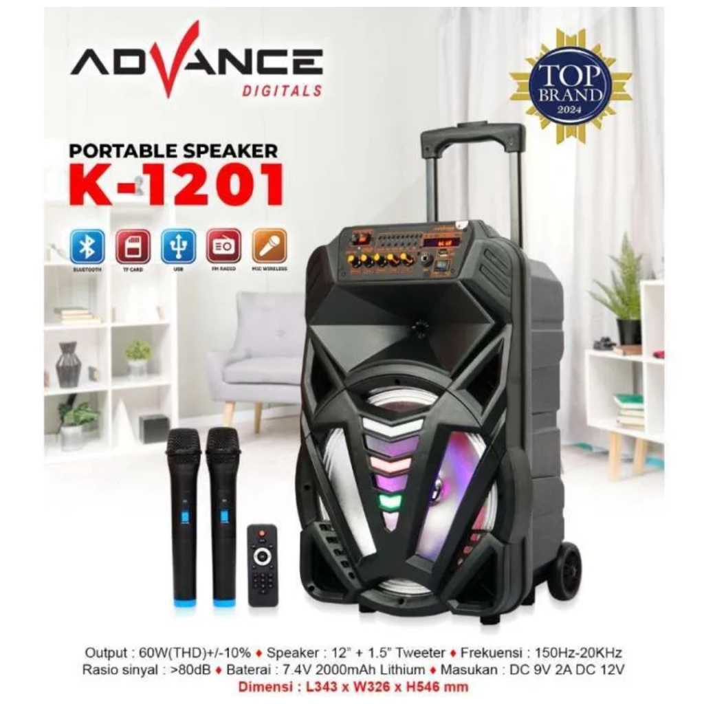SPEAKER PORTABEL ADVANCE 12 INCH K1201