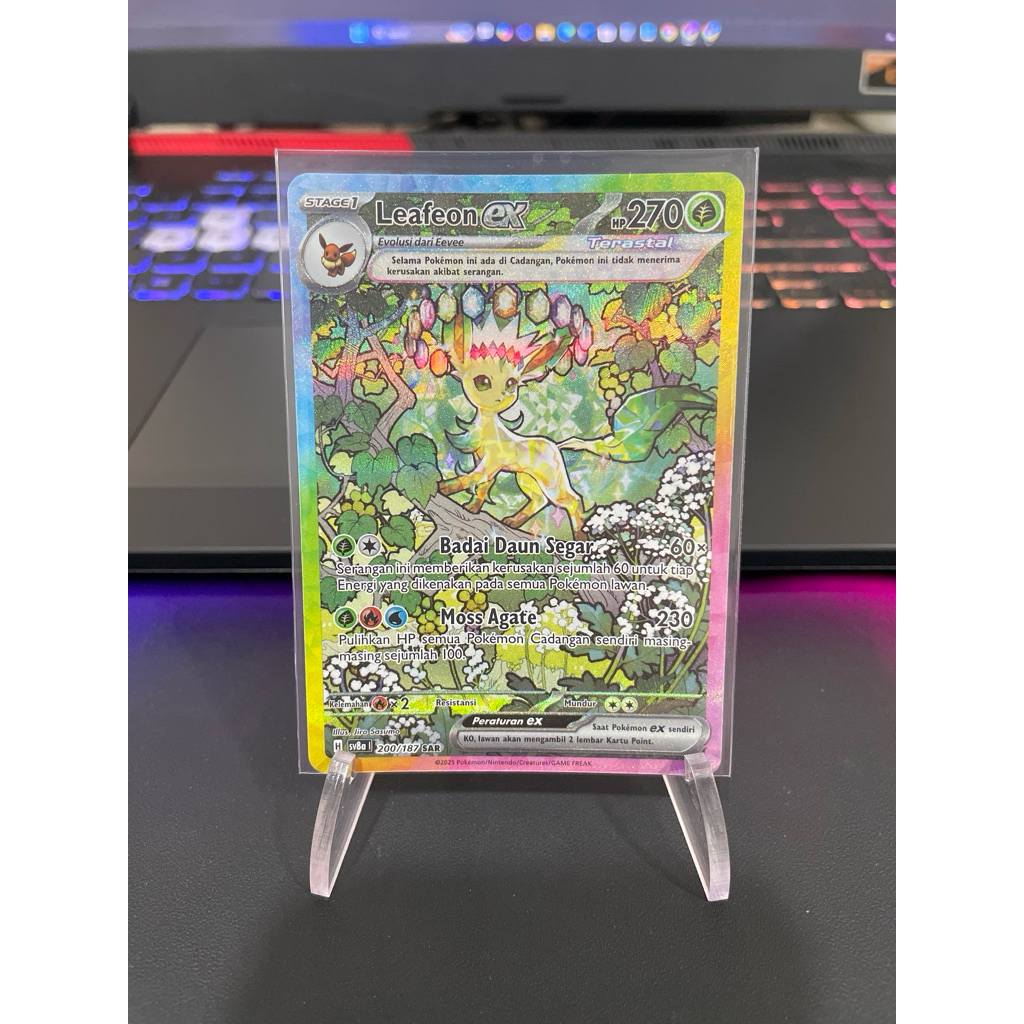 Pokemon TCG Indonesia sv8a Leafeon ex 200/187 SAR