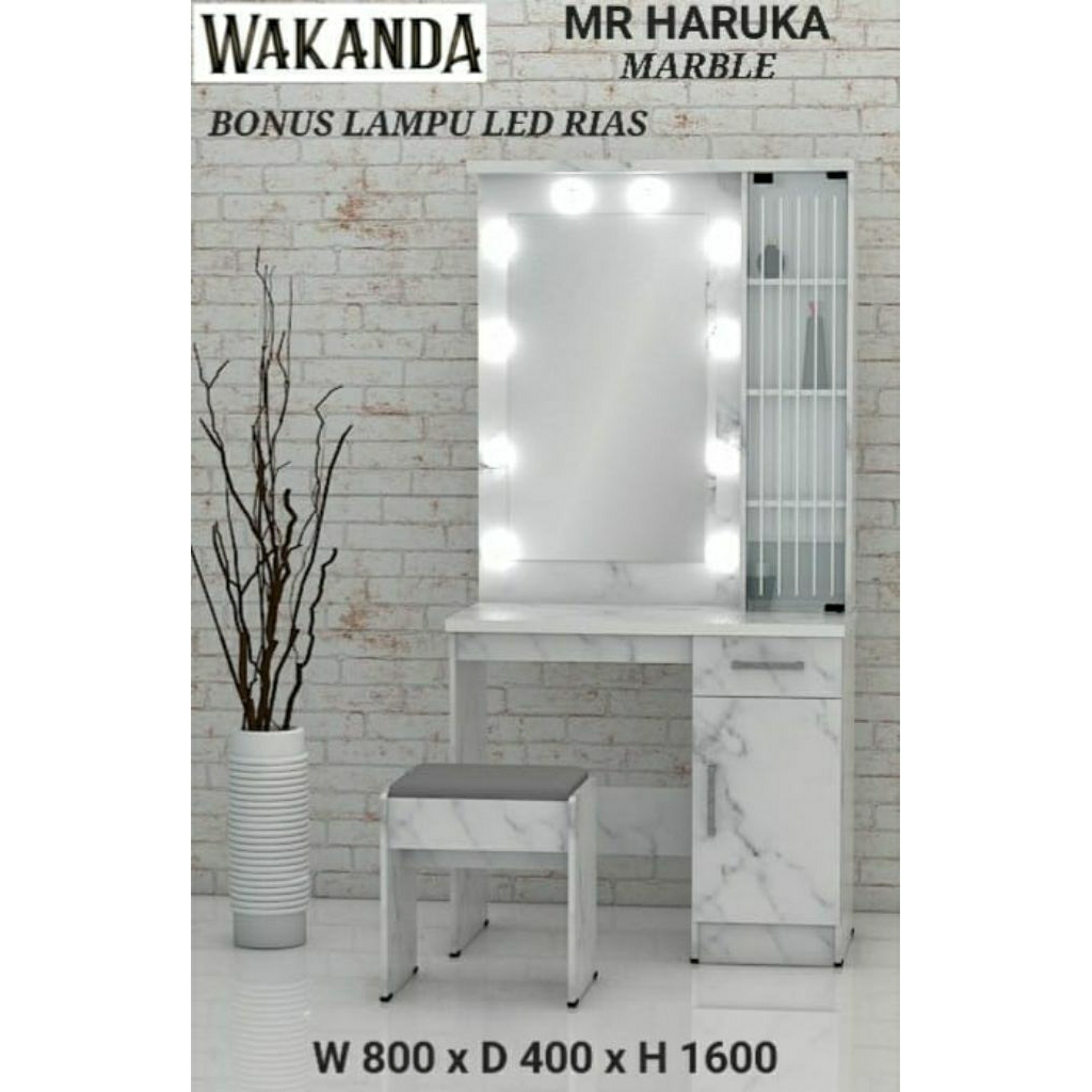 Meja Rias Wakanda Haruka - Meja Rias LED Minimalis - Meja Rias Murah