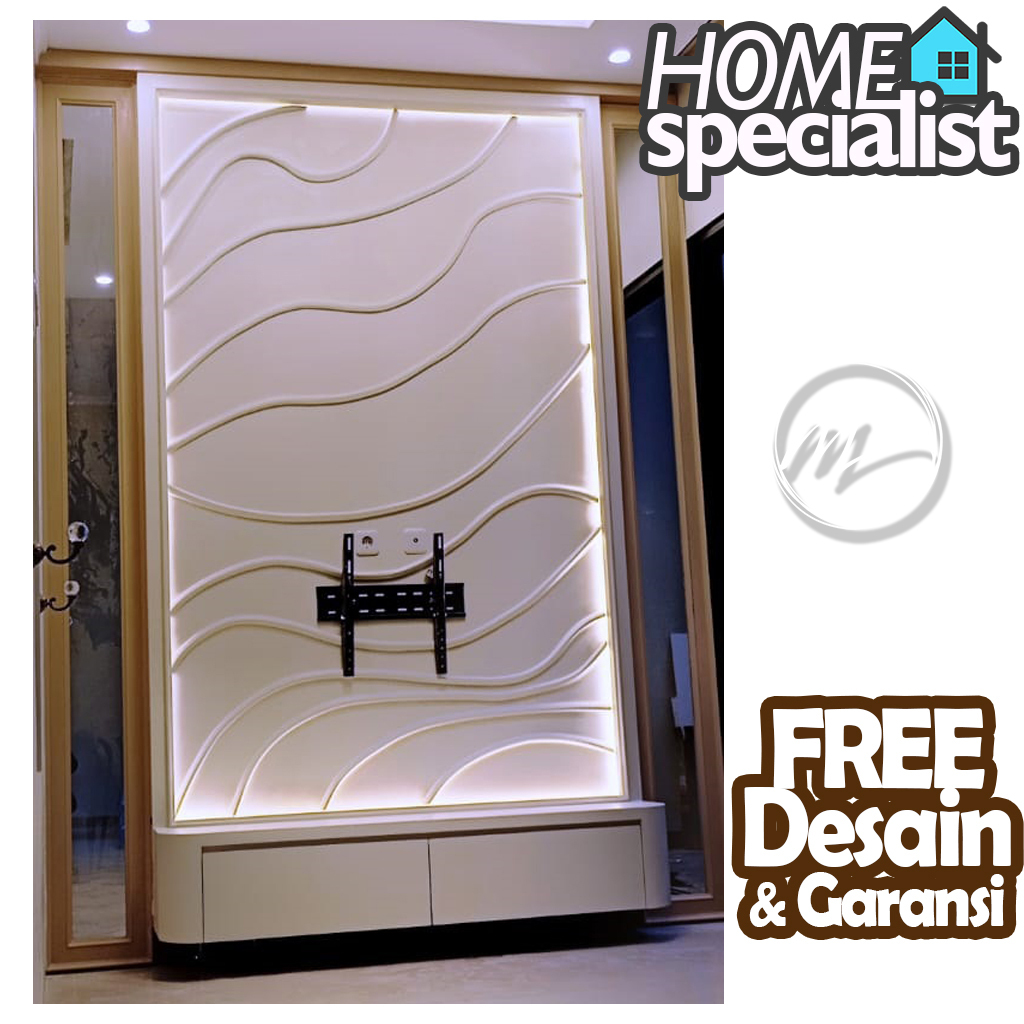 Backdrop TV Aestetik Bandung - Custom Model Bisa Sesuai Permintaan - Bahan Multi HPL Taco dan Cat Du