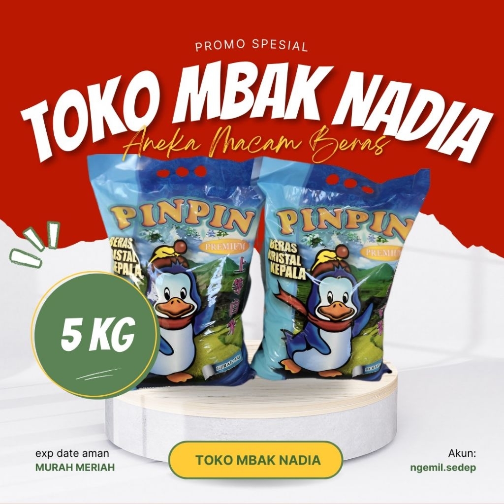 

Beras Pinpin 5kg Kualitas Premium dan Aneka Beras Premium Kemasan 5kg