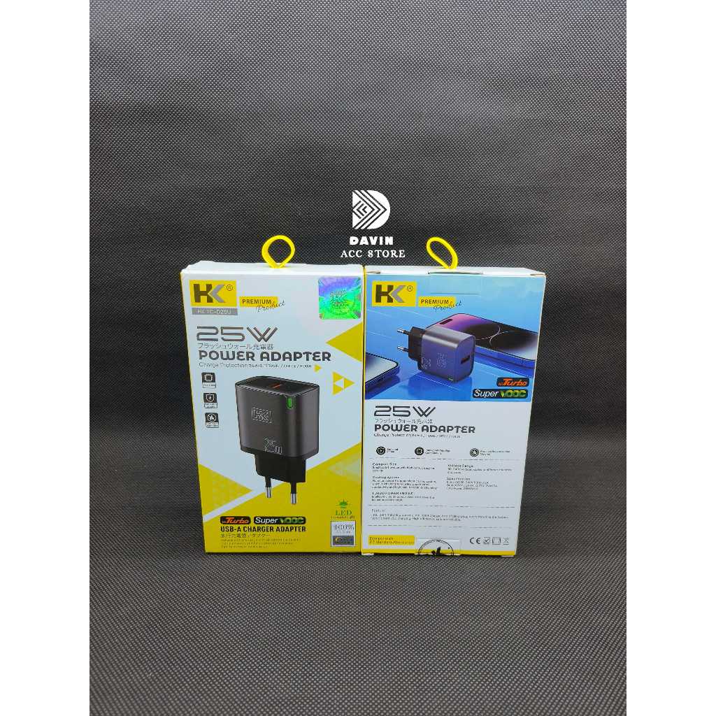 BATOK / ADAPTER CHARGER HK D25U 25W FAST CHARGING USB POWER ADAPTER