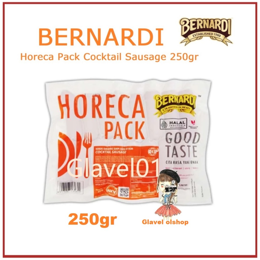 

BERNADI HORECA 250GR/SOSIS COCKTAIL/SOSIS MERAH/BERNADI BHP COCKTAIL SAUSAGE(CR) 250GR/BERNADI SOSIS SAPI DAN AYAM/HORECA PACK COCKTAIL SAUSAGE 250GR