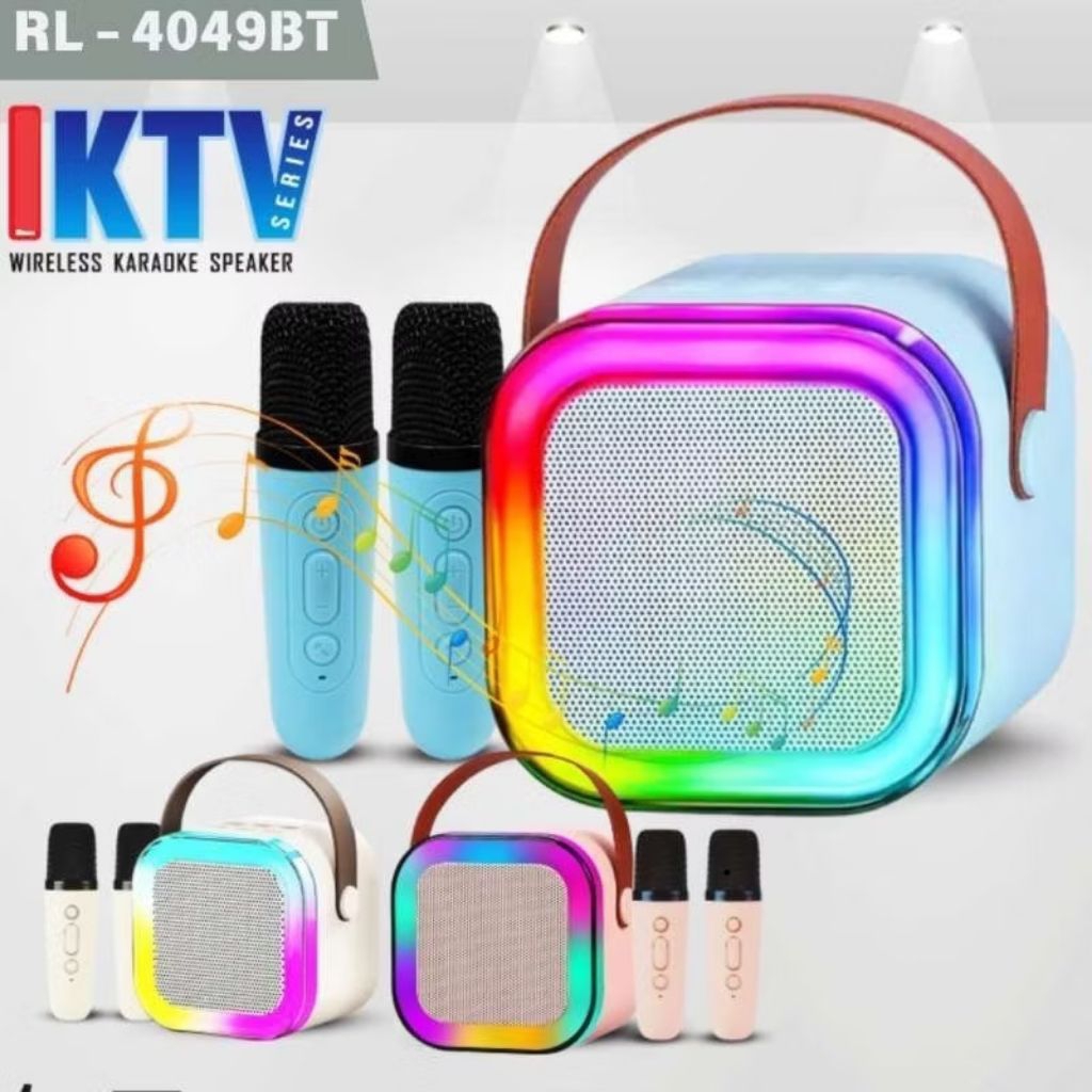 Rolinson Speaker Bluetooth Free 2 Mic Karaoke RL-4049Bt KTV New Speker Aktif Blutut RL 4049BT