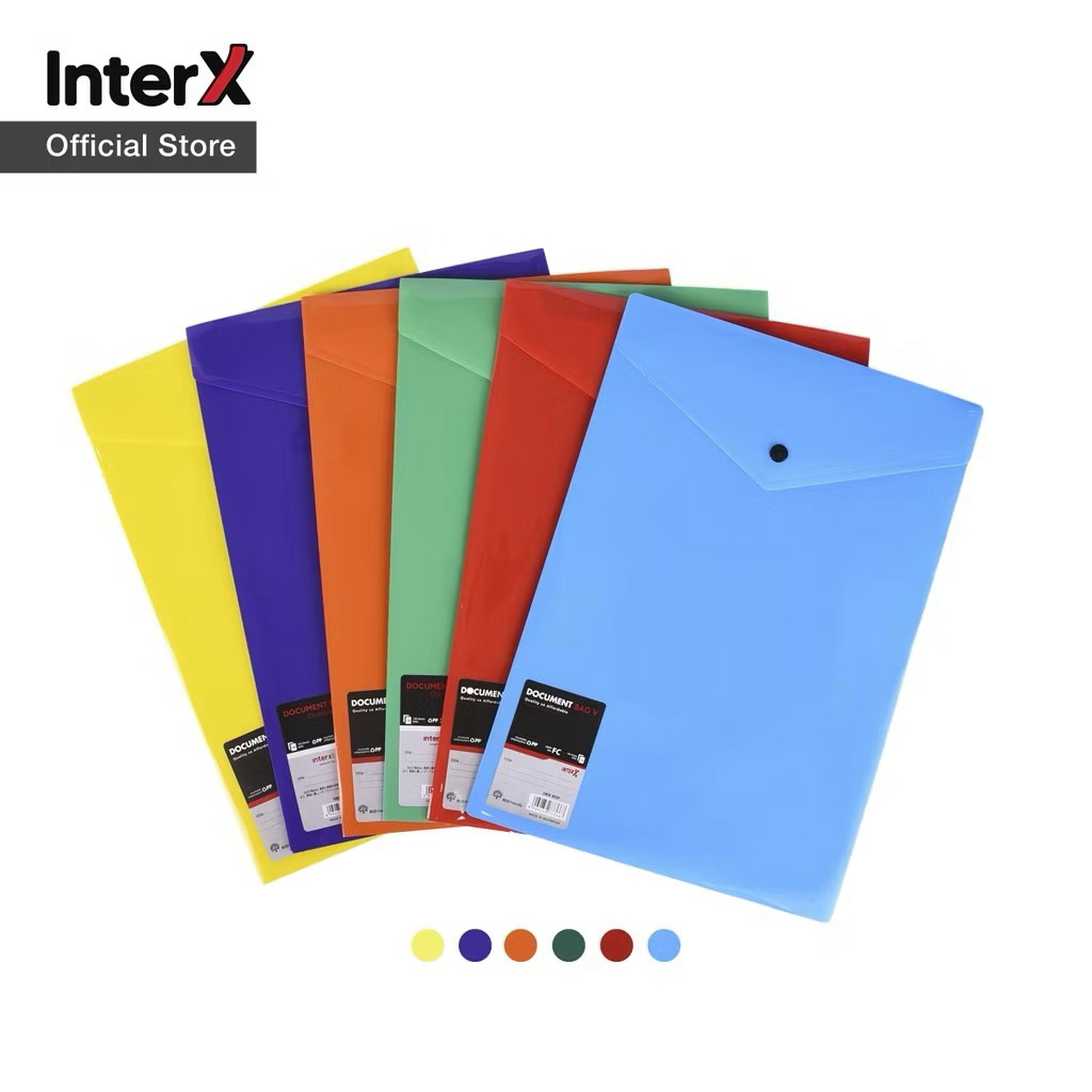 

InterX Folder Map Kancing Punggung V Premium / Dokumen File Bag Warna Opaque Solid Folio (F4) INTER X