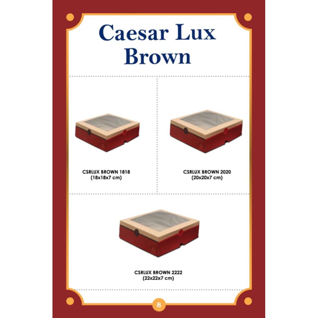 

10 PCS DUS KUE TRANSPARAN MOTIF UK 22X 22 CAESAR LUX BROWN