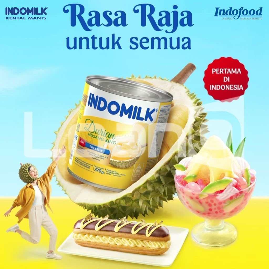 

LOANO (EXP Desember 2025) FLUSH OUT Indomilk Durian Musang King Susu Kental Manis Kaleng 370gram