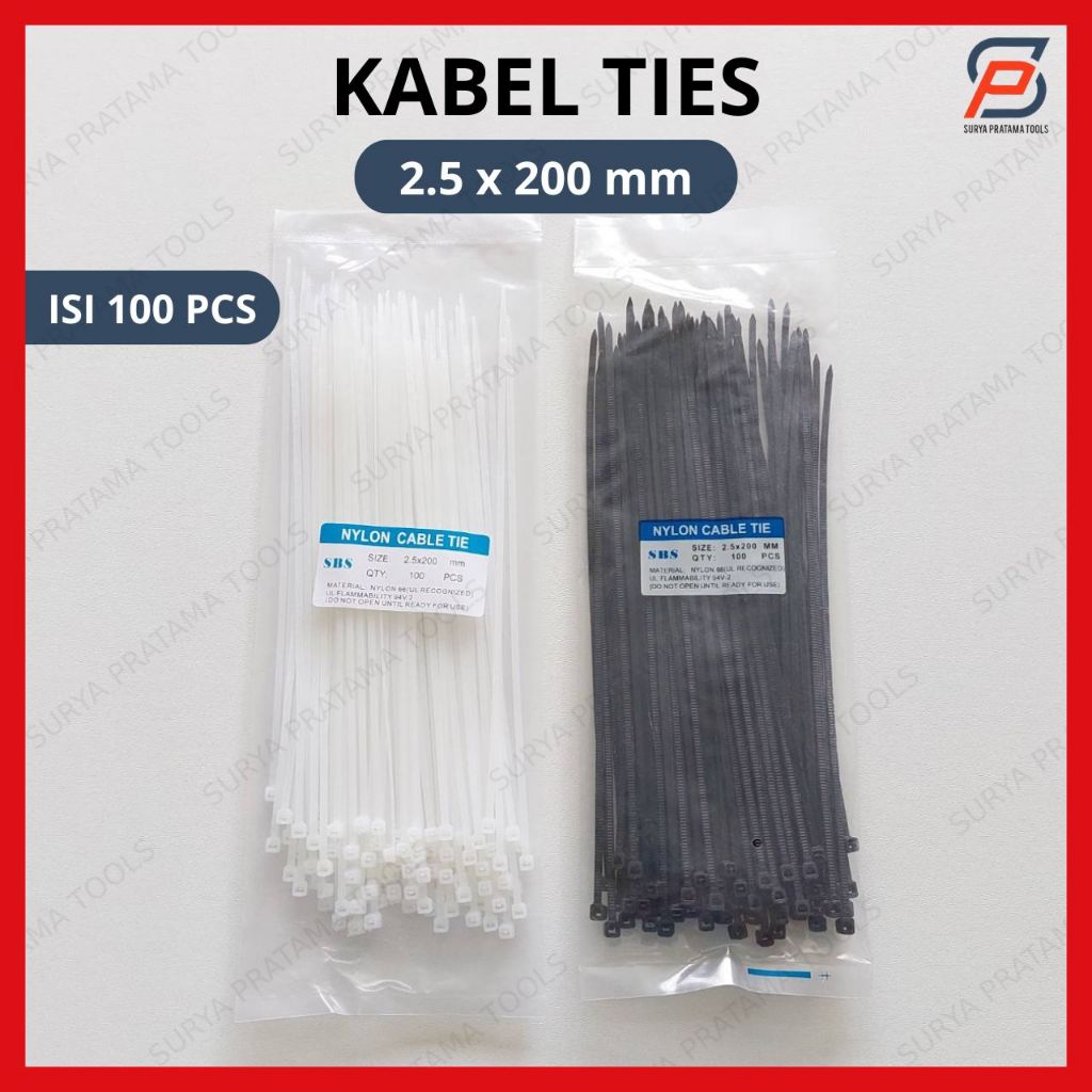 

Kabel Ties 20cm Kabel Tis 2.5cm x 200mm Nylon Cable Ties Tie 20 cm Isi 100 Pcs