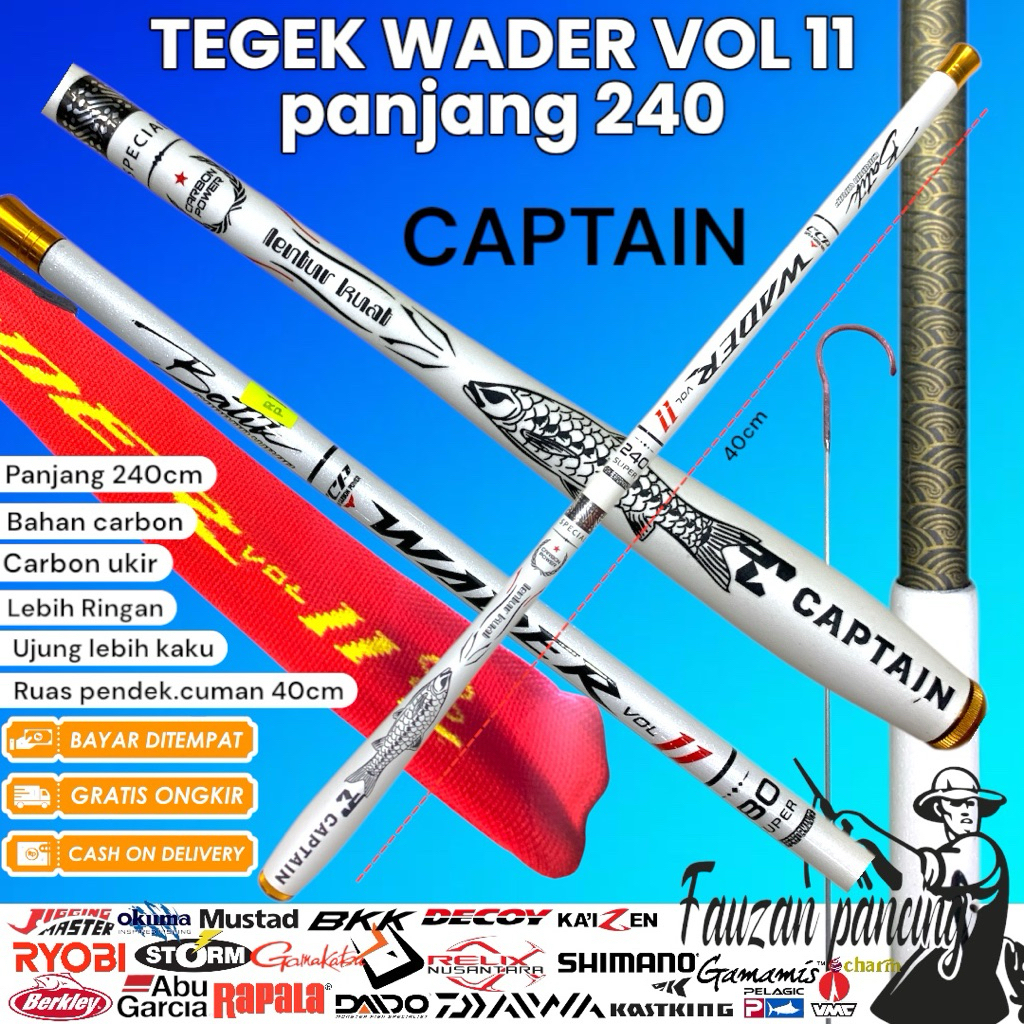 Tegek captain 240/Tegek murah/Tegek carbon/Tegek ruas pendek