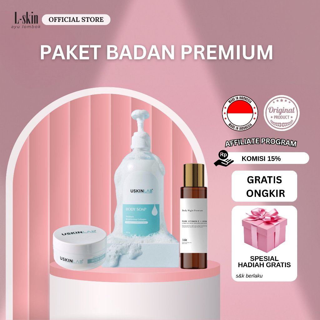 Lskin | L skin Paket Badan Premium | Paket Bundling Lskin Body Night Premium