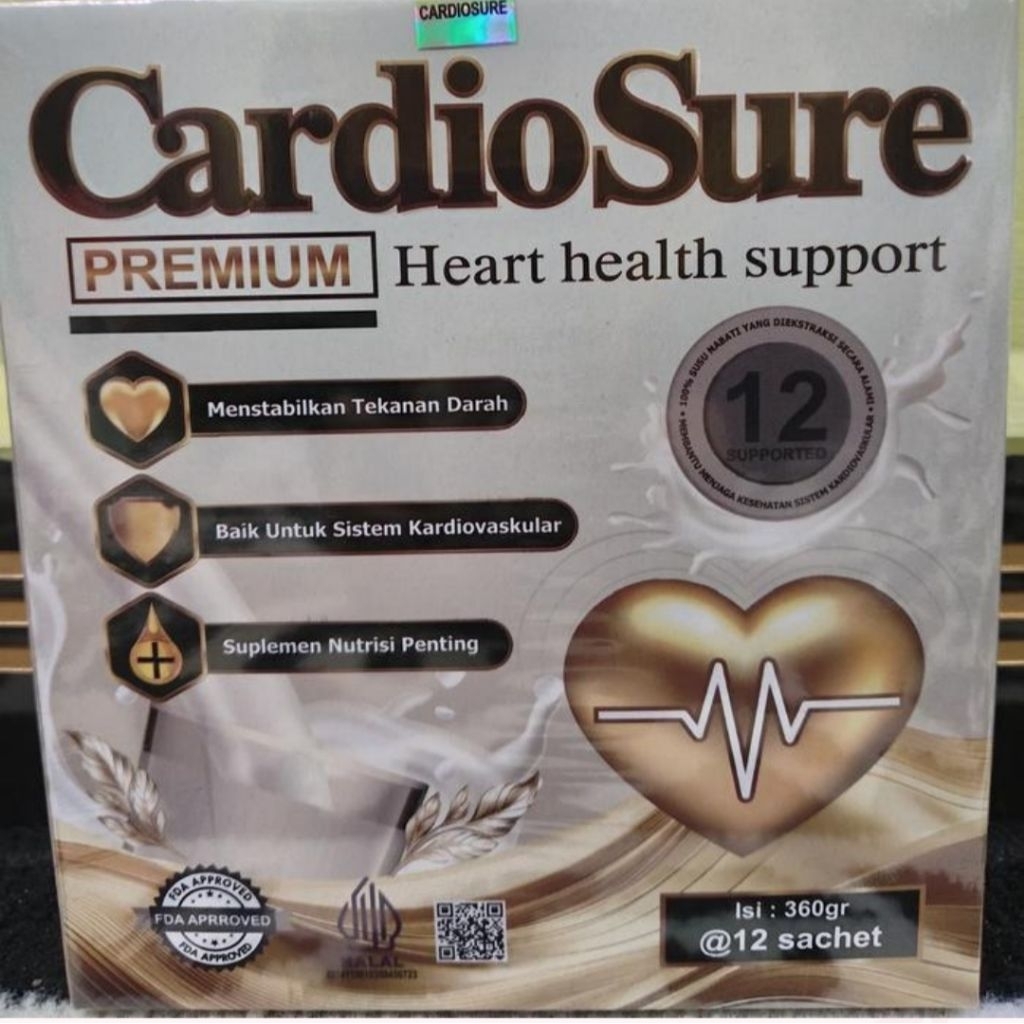 

©CARDIOSURE™ Original Susu (12 Sachet/BOX) Obat Jantung Lemah TR.No.Reg 061282001400072 BPOM