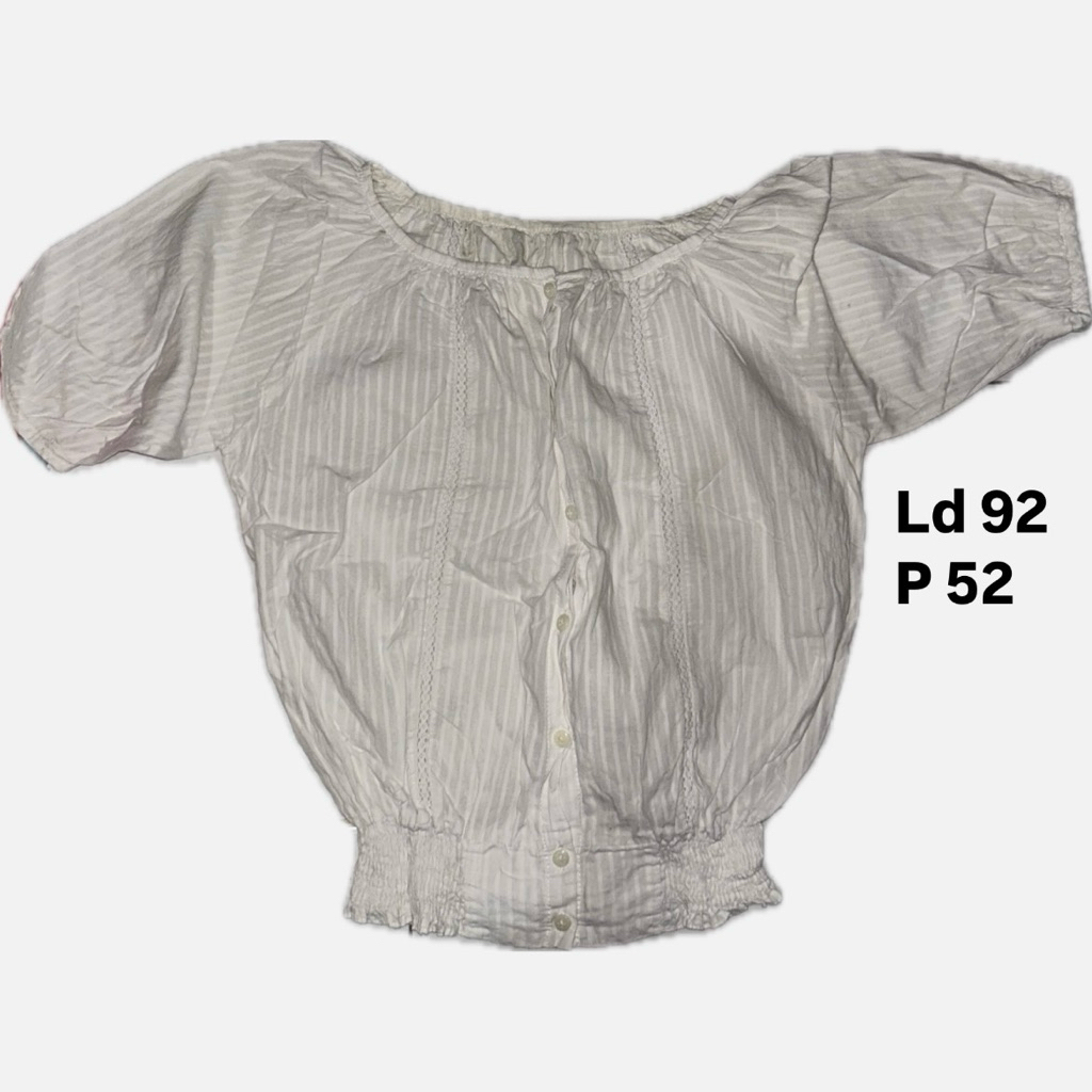 Blouse Lengan Balon Wanita Putih PRELOVED