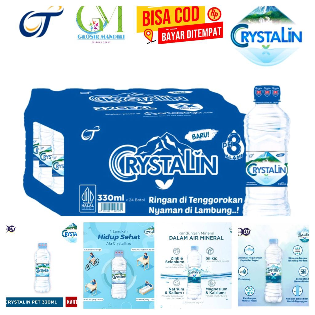

Cristalyn 330ml (24 Botol) Air Mineral Premium Segar & Murni