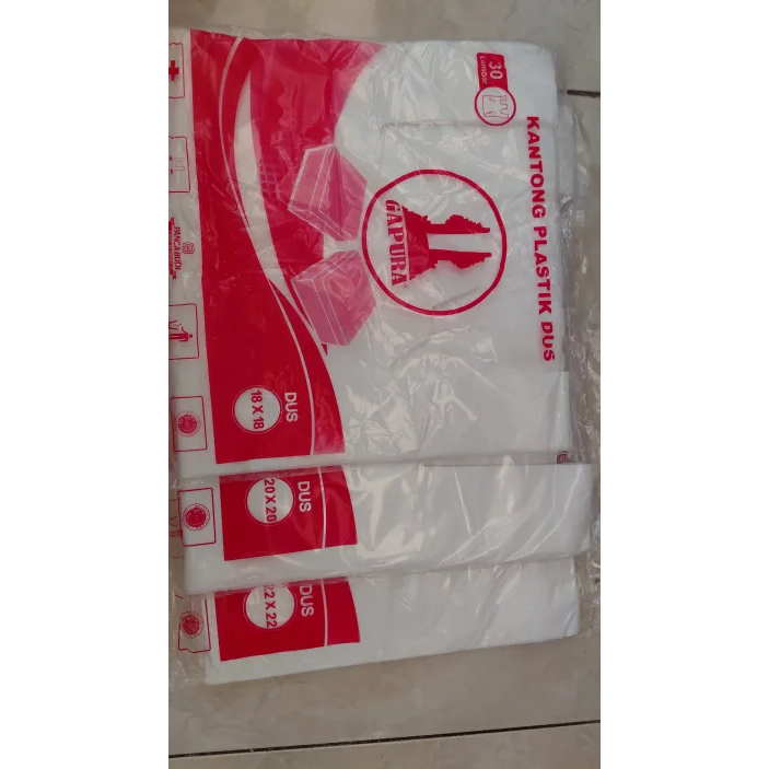 

Tas Dus / Plastik Dus / Kantong Plastik 18,20,22, - 18x18 Putih