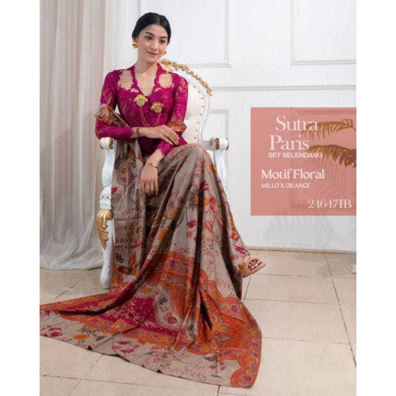 Kamen lembaran Sutra Paris set selendang murah Kamen wanita setelan kebaya Kamen rok Bali selendang