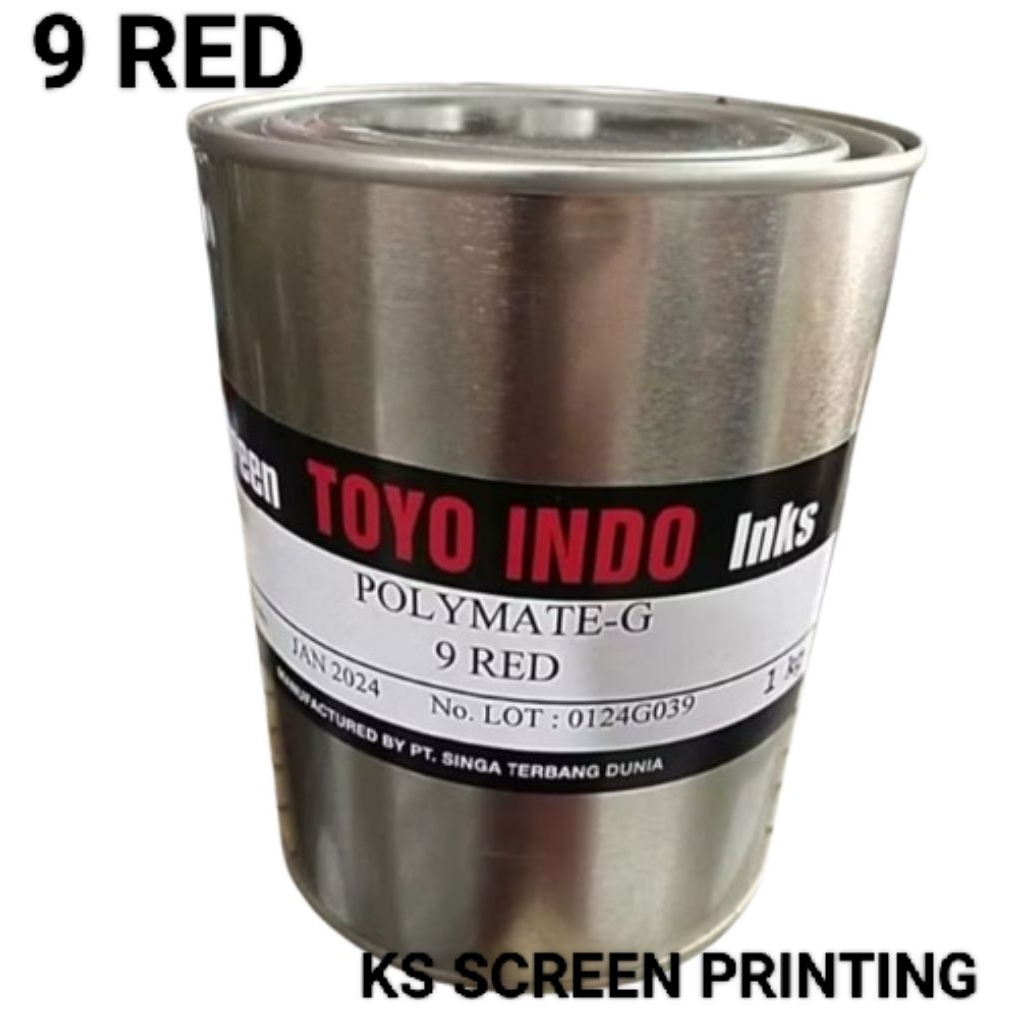 

TINTA TOYO INDO POLYMATE G- 9 RED 1Kg SABLON PLASTIK, KARUNG, DLL