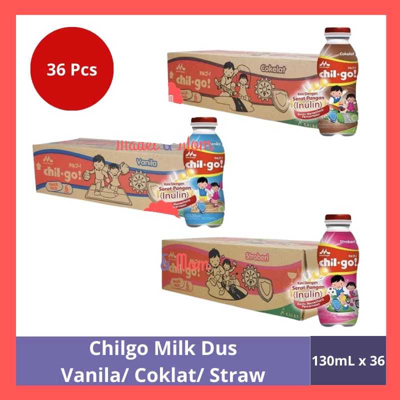 

[ 1 Karton 36 x 130 ml ] Morinaga chil-go Susu UHT Cair Steril Anak 1-12 Tahun 3 Varian Rasa