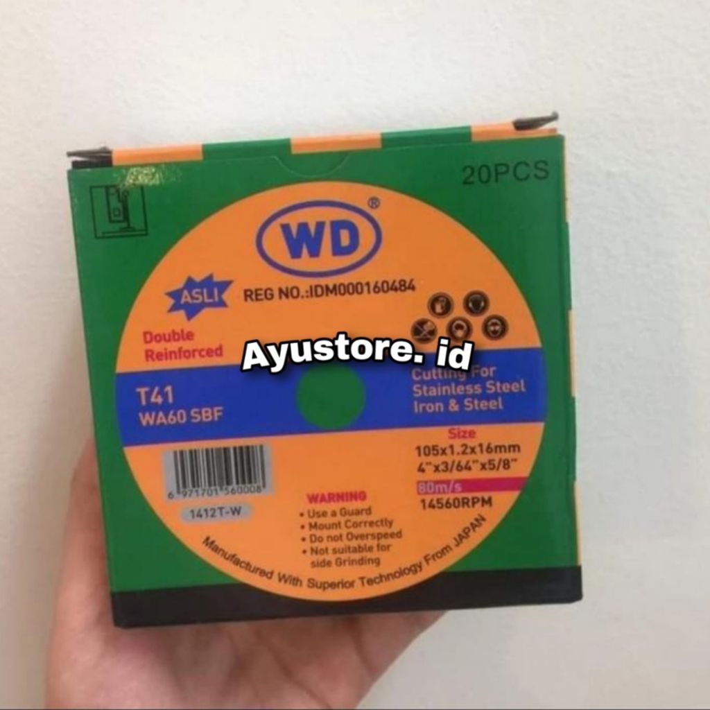 cutting weel WD WD1 kotak isi 20pcs batu potong wd 4x1/kota 20pcs