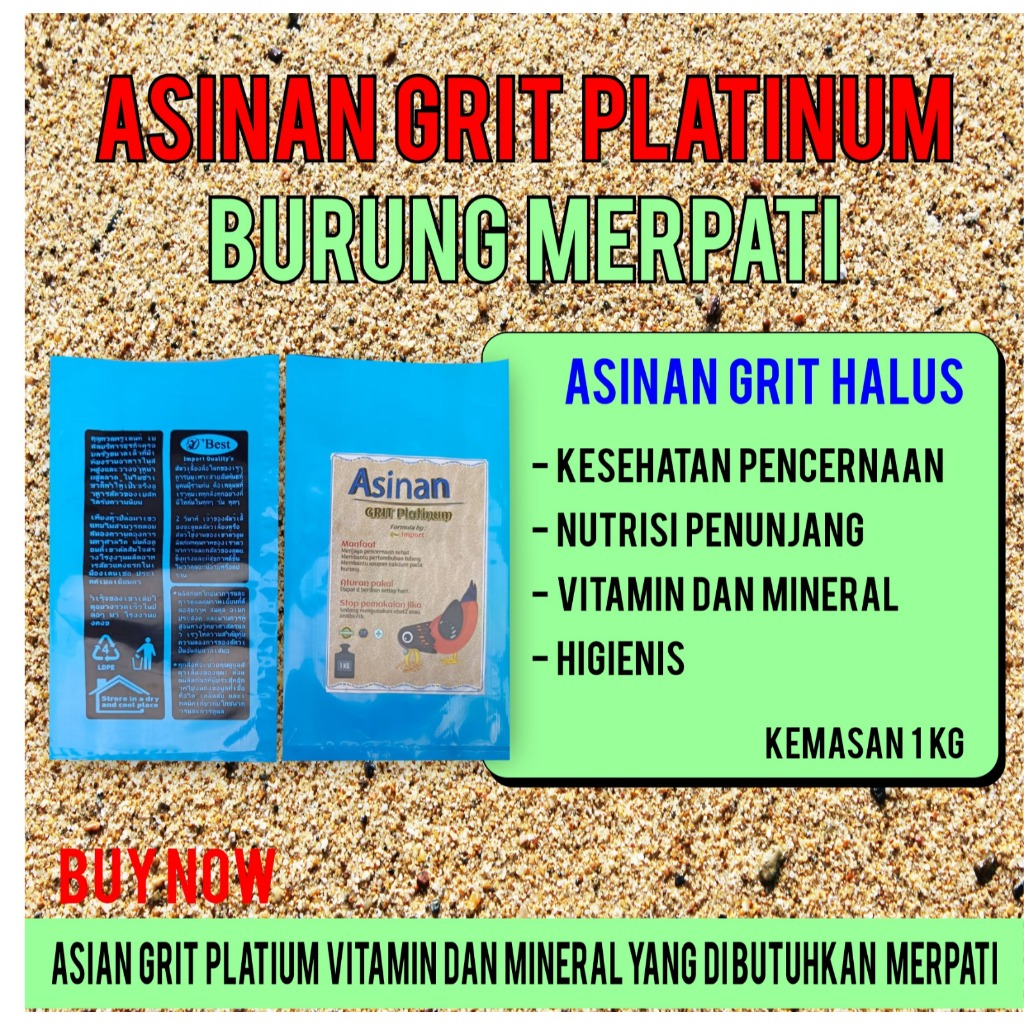 ASIAN GRIT PLATIUM BEST BURUNG MERPATI (MIRIP GRIT MAKITA)