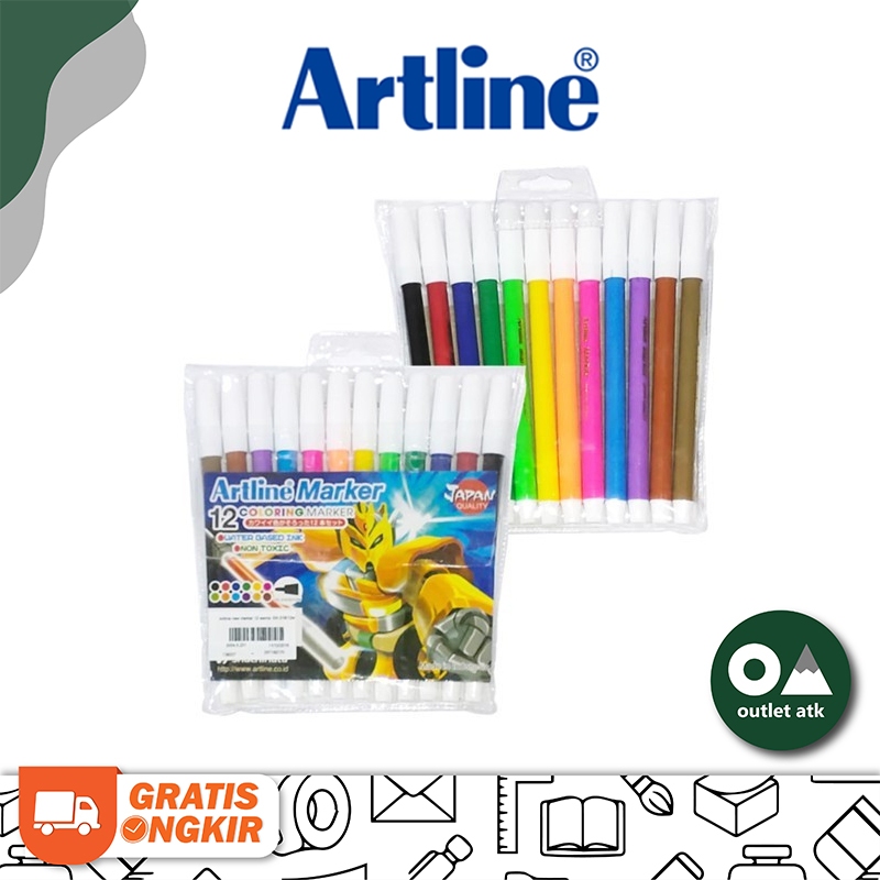 

Spidol Kecil Mewarnai Menggambar Artline EK 316 - 12 Warna