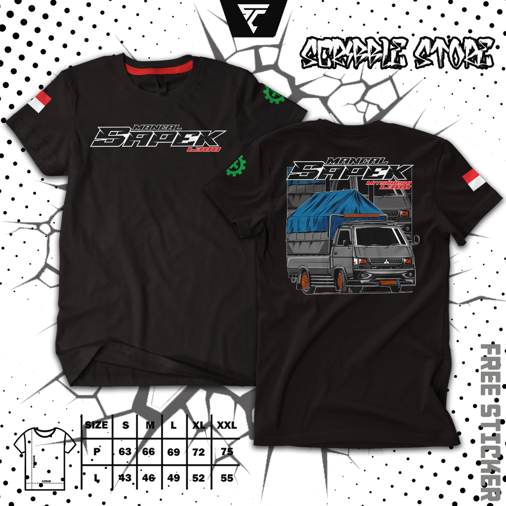 Kaos Sapek L300 | Kaos Mobil Mitsubushi L300 | Baju Driver Supir  Pickup Diesel L300 | Baju Racing K