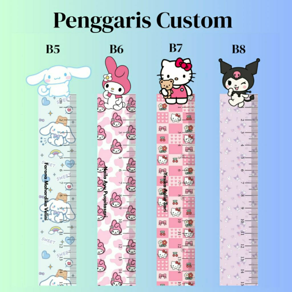 

Penggaris Acrylic Custom Nama Tema Karakter Anak / Penggaris Sekolah Custom Cetak Nama Model Lucu Bahan akrilik