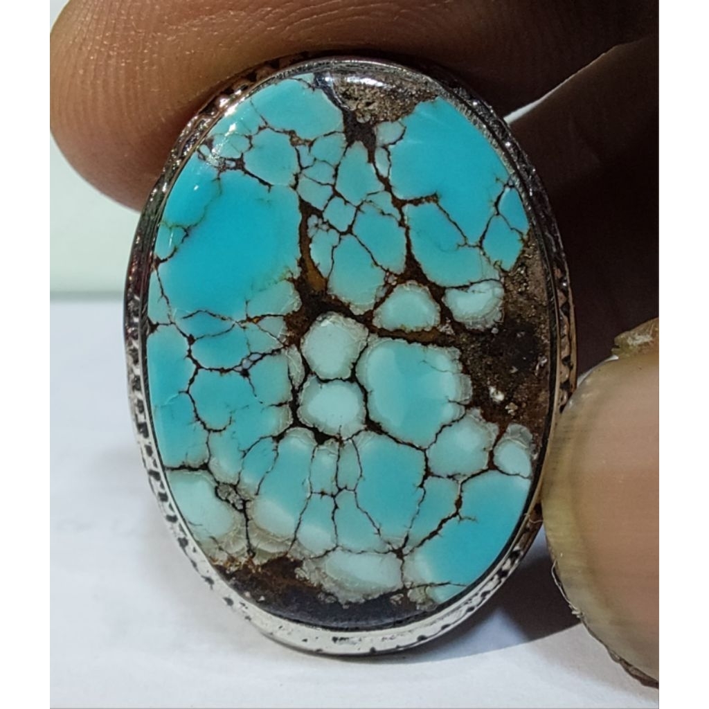 PIRUS PERSIA BIRU LAUT GRADASI EST DIM 25x18x6,5 RING 8,5