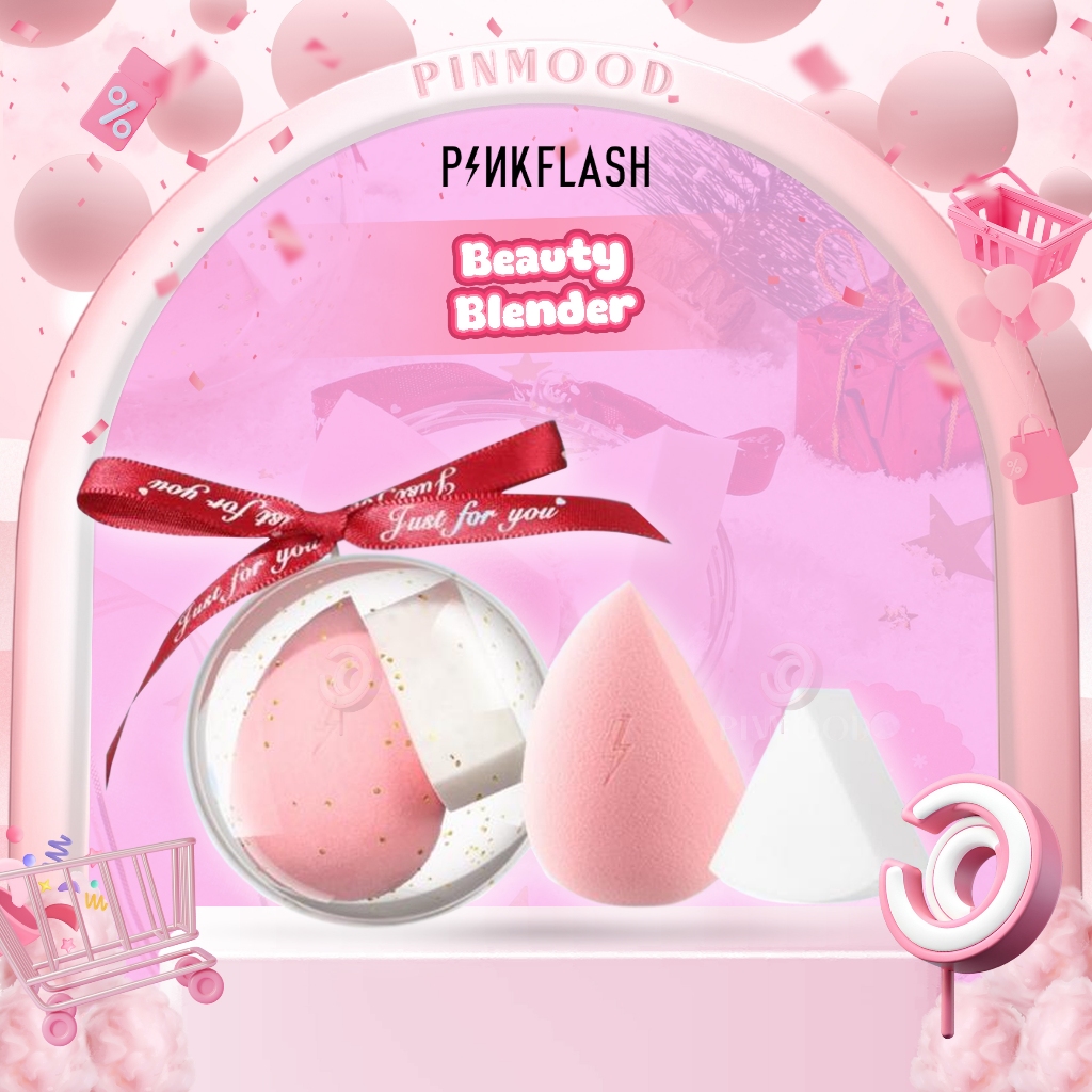 PINKFLASH - BEAUTY BLENDER ( PF-T01 ) - OhMyPuff Couple CLassic Beauty Sponge , Chirstmas Base Makeu