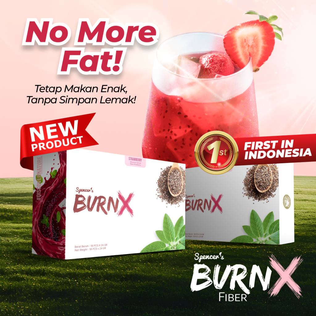 

Spencer's Burn X Fiber Official Store- 1 Box isi 18 Sachet - Spencer Minuman Diet Fiber Tinggi Serat Tanpa Pencahar Rendah Gula Oat