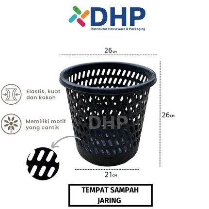 COD 3 PCS Tempat Keranjang Tong Sampah (D=25cm) Jaring Jaring Plastik Elastis Lentur Tidak Mudah Pec
