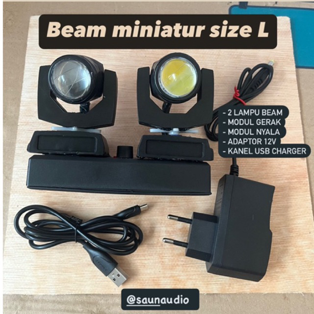 Lampu beam miniatur size L  bahan sound system miniatur kalian