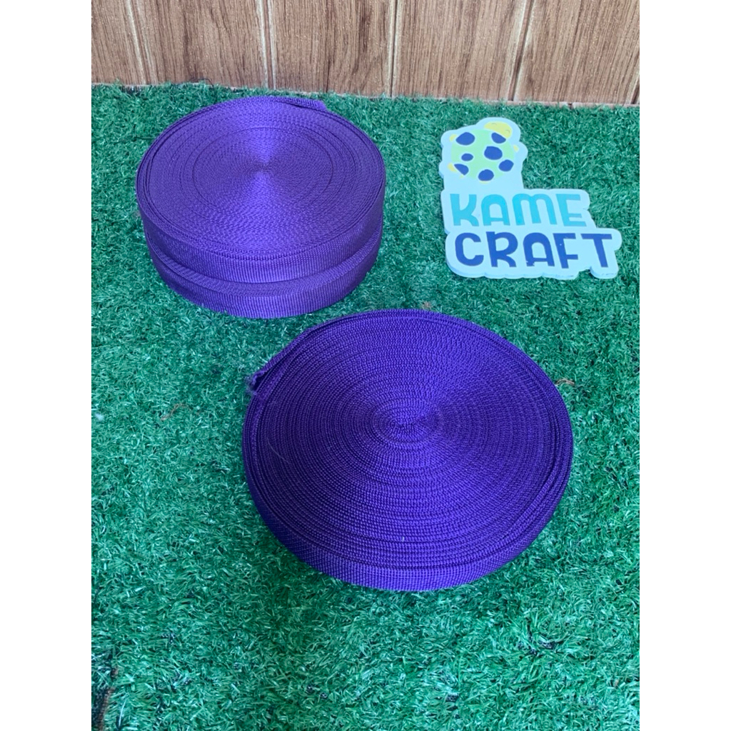 kode : web12ungutua WEBBING TAPE ATAU TALI tas UNTUK BAHAN TAS HAMPERS LEBAR 2,5cm Warna ungu tua