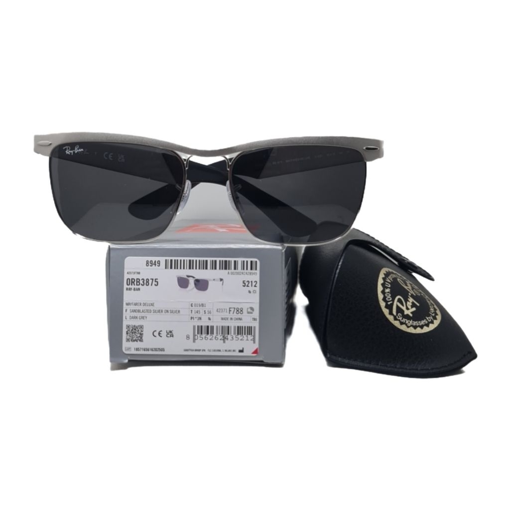 Sunglasses Kacamata Hitam Rayban Wayfarer Deluxe RB3875 019/B1 56-18-145 3N Original