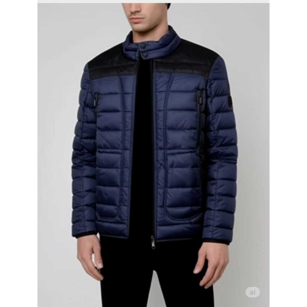Jaket Musim Dingin Pria S Oliver Puffer Puffer Jacket Navy Original