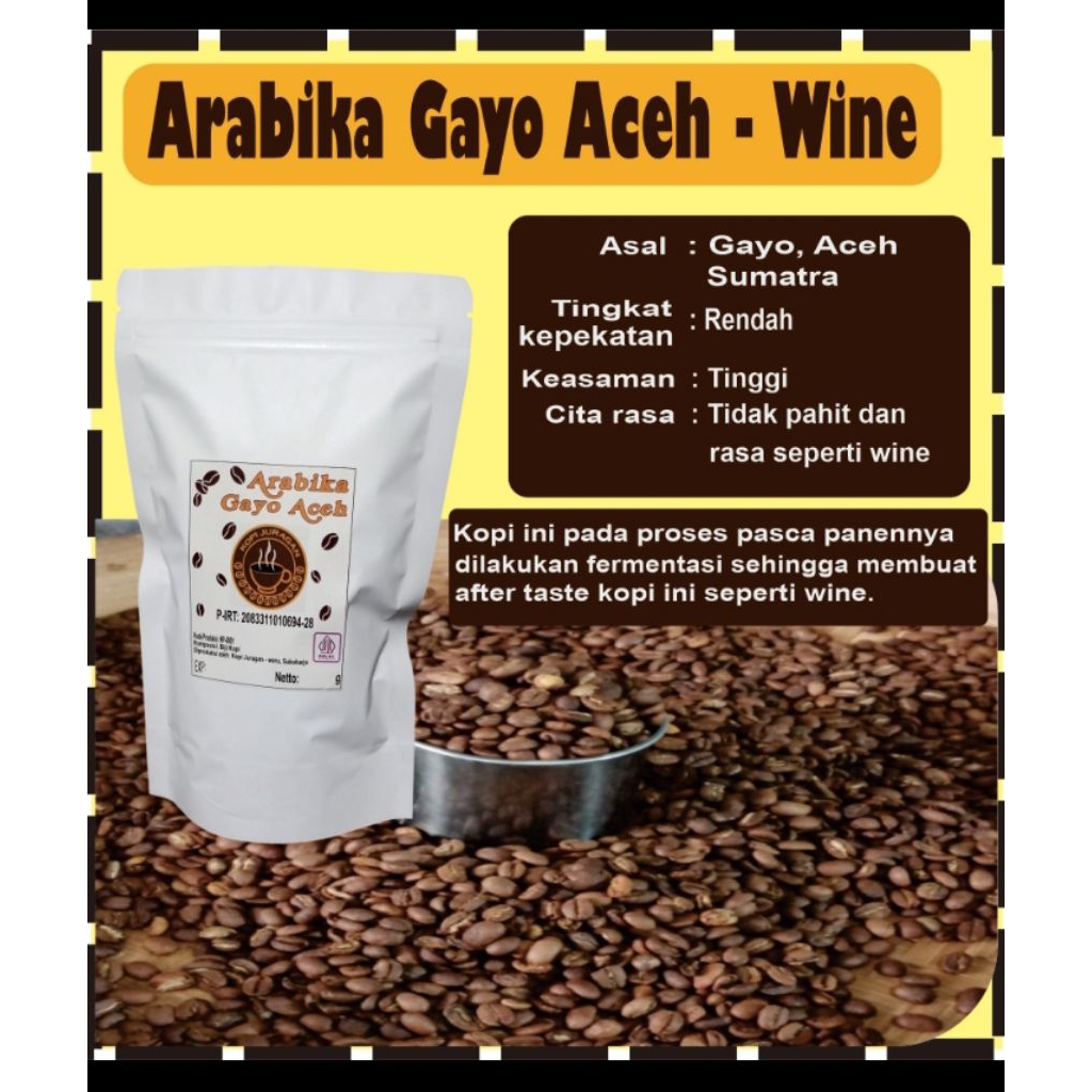 

Arabika Gayo Aceh wine 200gram